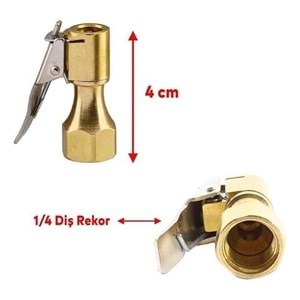 Dişi Girişli Lastik Hava Şişirme Mandalı (Hava Tutucusuz)